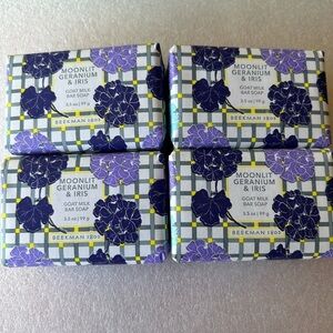 Beekman 1802 MOONLIT GERANIUM & IRIS Goat Milk Soap (LOT OF 4) / BRAND NEW